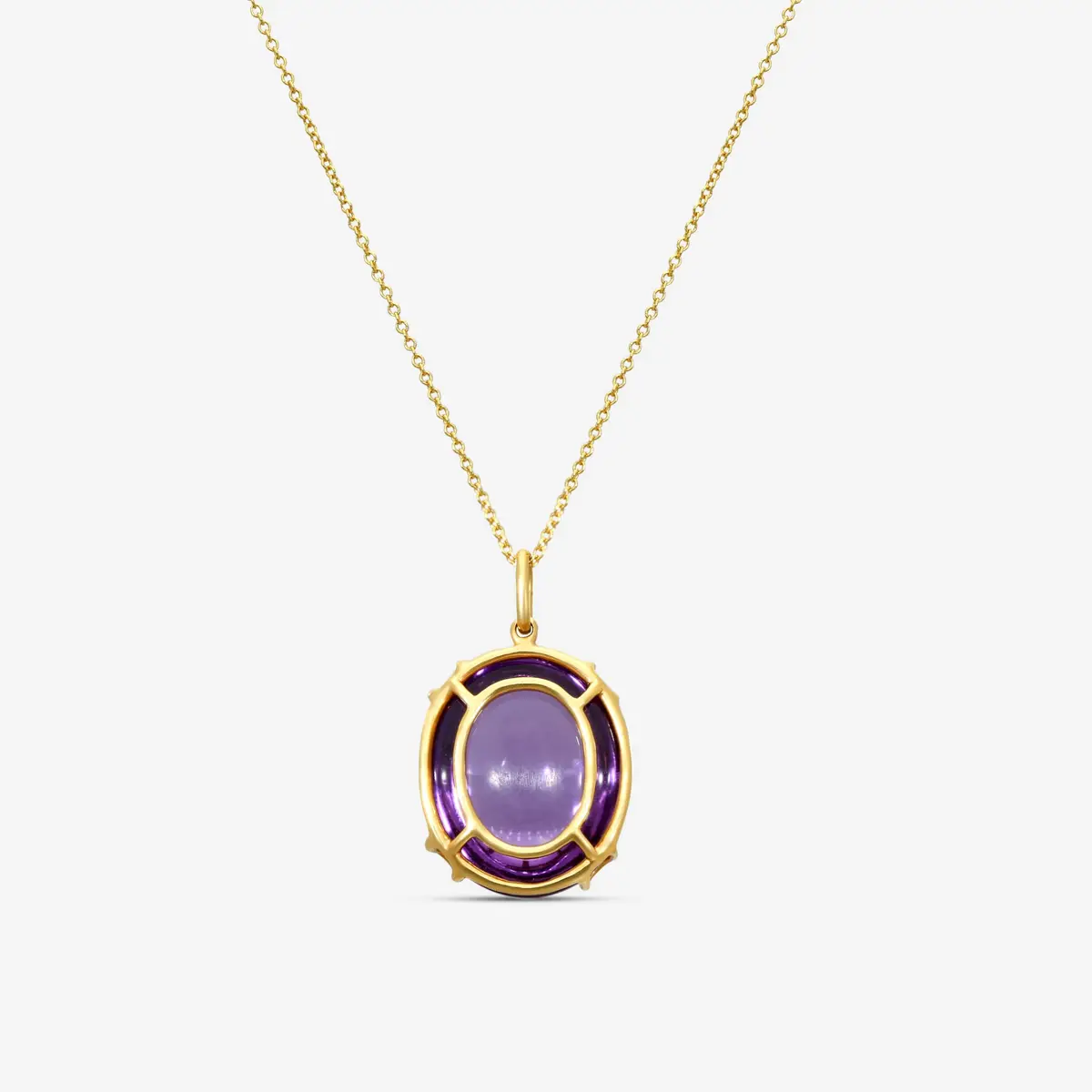 GOSHWARA Goshwara Rock-N-Roll 18K Yellow Gold Amethyst Oval Cabochon Pendant by The Solist | Thumbnail 4 GOSHWARA Goshwara Rock-N-Roll 18K Yellow Gold Amethyst Oval Cabochon Pendant by The Solist | Thumbnail 4