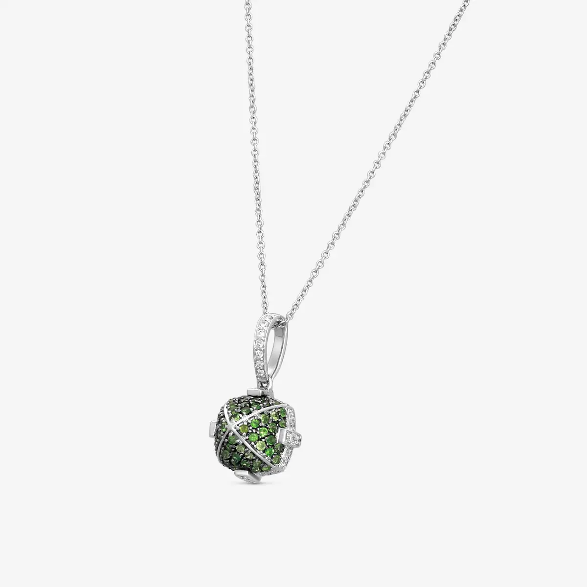 GOSHWARA Goshwara Sugarloaf 18K White Gold Tsavorite and Diamond Pendant by The Solist | Thumbnail 2