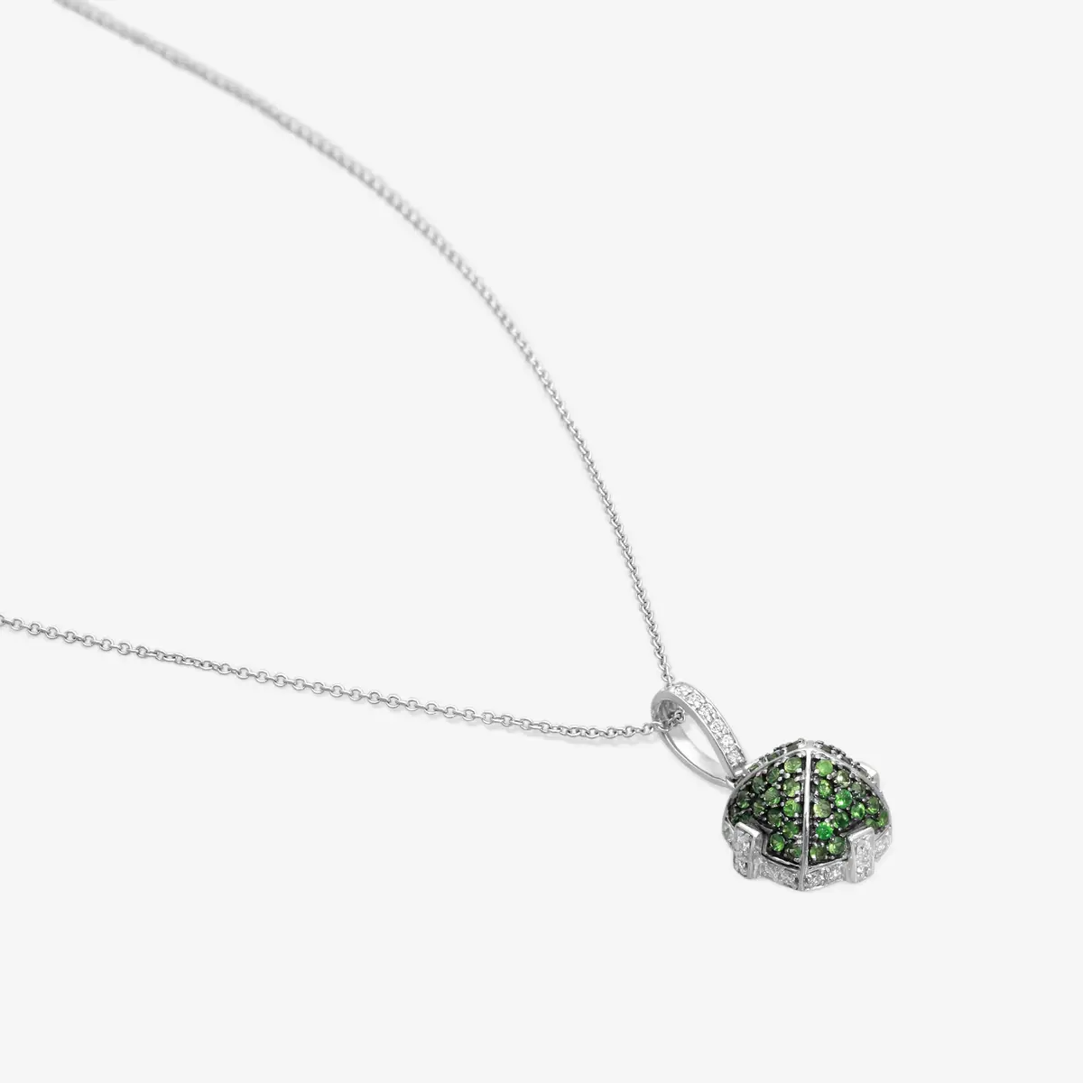 GOSHWARA Goshwara Sugarloaf 18K White Gold Tsavorite and Diamond Pendant by The Solist | Thumbnail 3