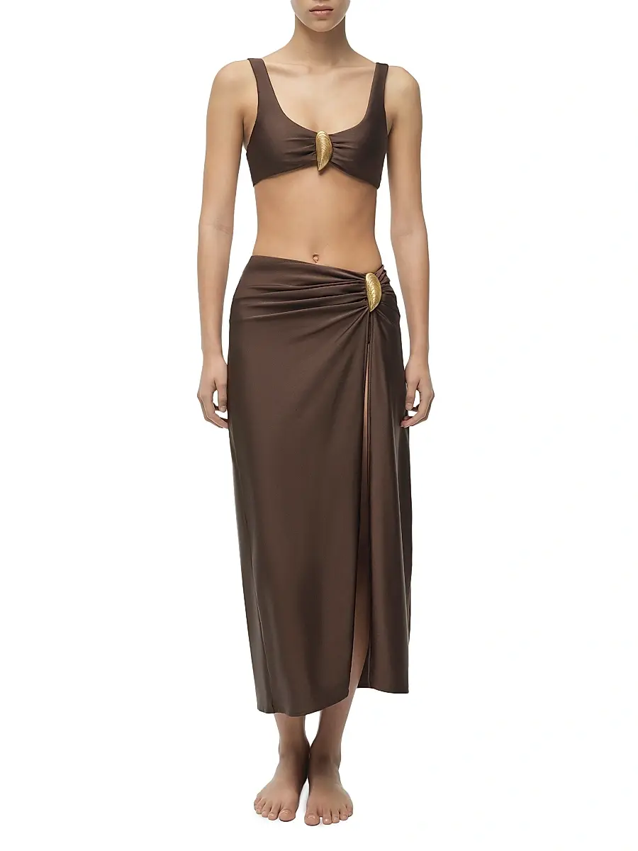 Simkhai Women's Eiana Shell Midi-Skirt | Thumbnail 2 Simkhai Women's Eiana Shell Midi-Skirt | Thumbnail 2