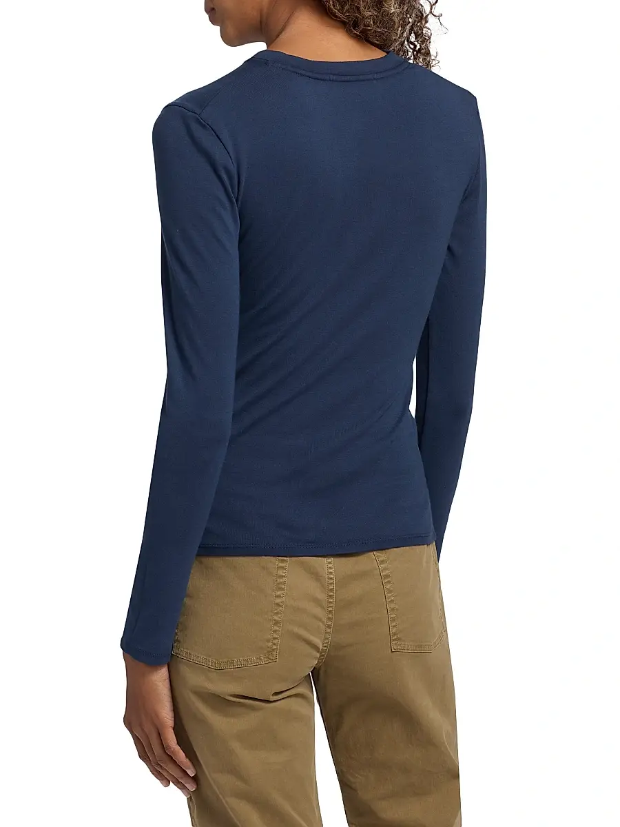 Nili Lotan Women's Jordan Cotton Long-Sleeve Henley | Thumbnail 5 Nili Lotan Women's Jordan Cotton Long-Sleeve Henley | Thumbnail 5