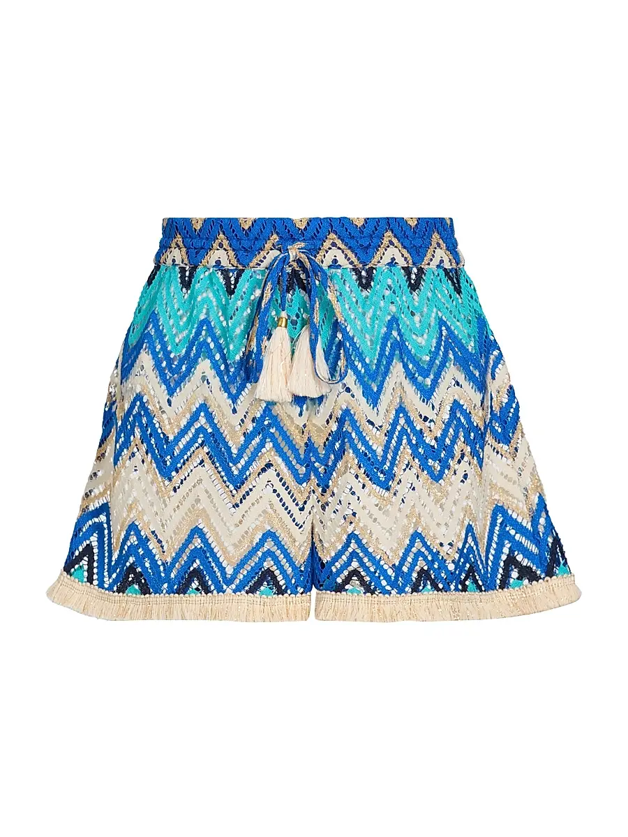Ramy Brook Women's Duke Chevron Open-Knit Shorts