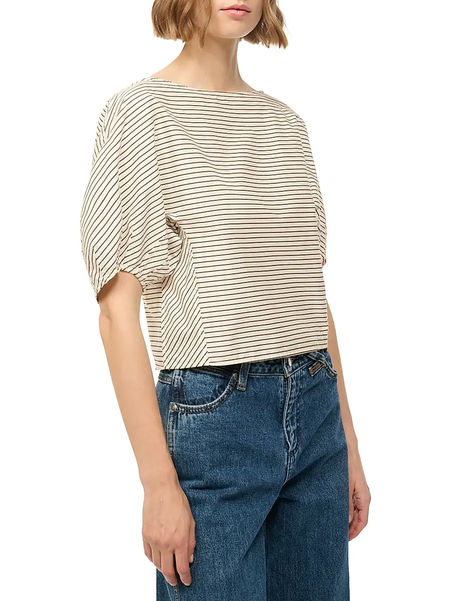 Staud Women's Didi Striped Stretch-Cotton Top | Thumbnail 4 Staud Women's Didi Striped Stretch-Cotton Top | Thumbnail 4