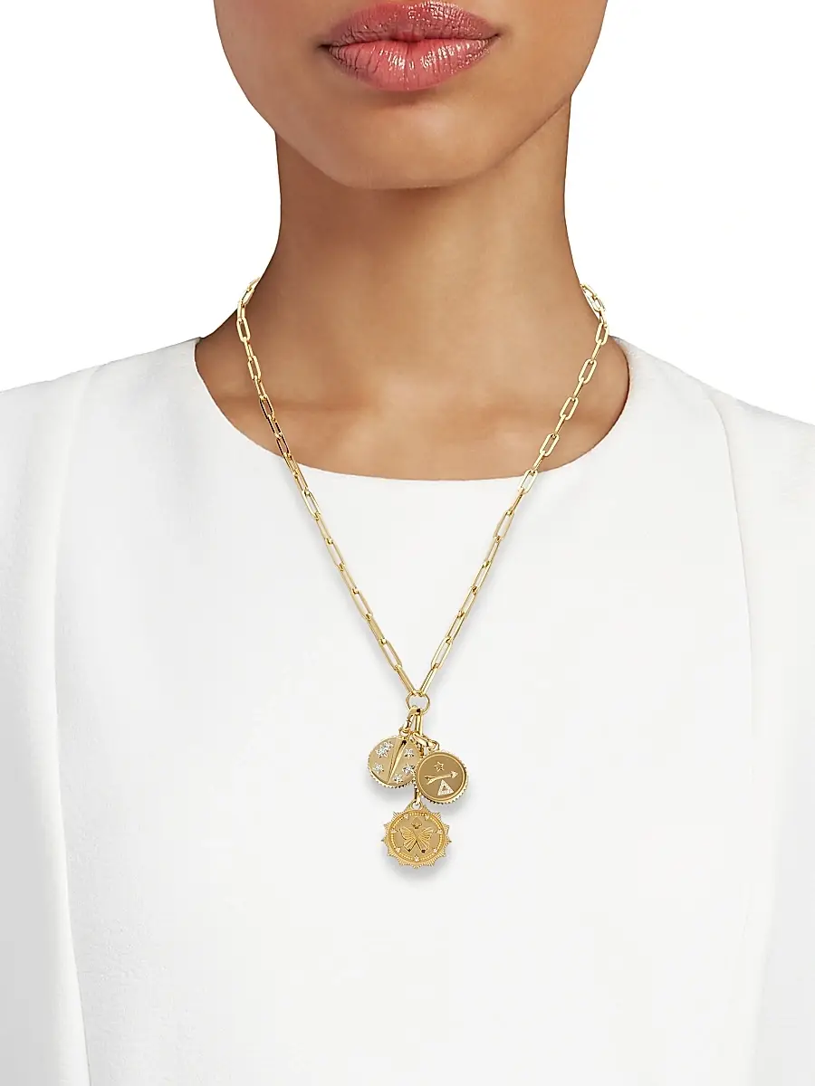 Foundrae Women's Reverie, Dream & Resilience: The Path To Joy 18K Yellow Gold & 0.14 TCW Diamond Link Chain Necklace - Yellow Gold | Thumbnail 2