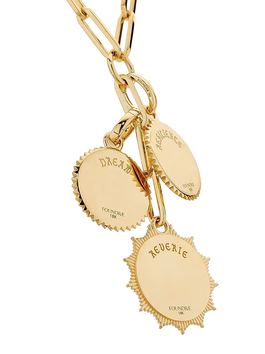 Foundrae Women's Reverie, Dream & Resilience: The Path To Joy 18K Yellow Gold & 0.14 TCW Diamond Link Chain Necklace - Yellow Gold | Thumbnail 4