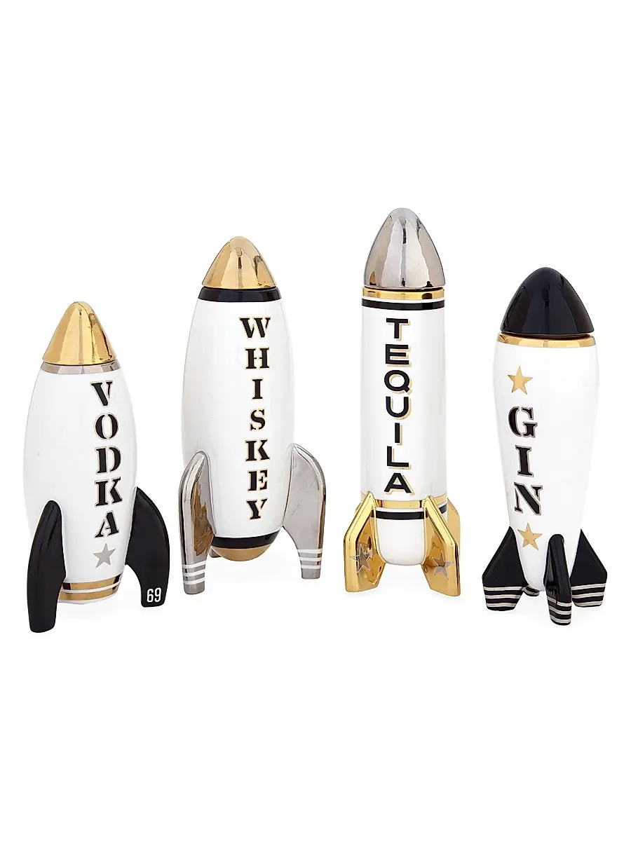 Jonathan Adler 16K Goldplated & Rocket Porcelain Tequila Decanter | Thumbnail 2 Jonathan Adler 16K Goldplated & Rocket Porcelain Tequila Decanter | Thumbnail 2