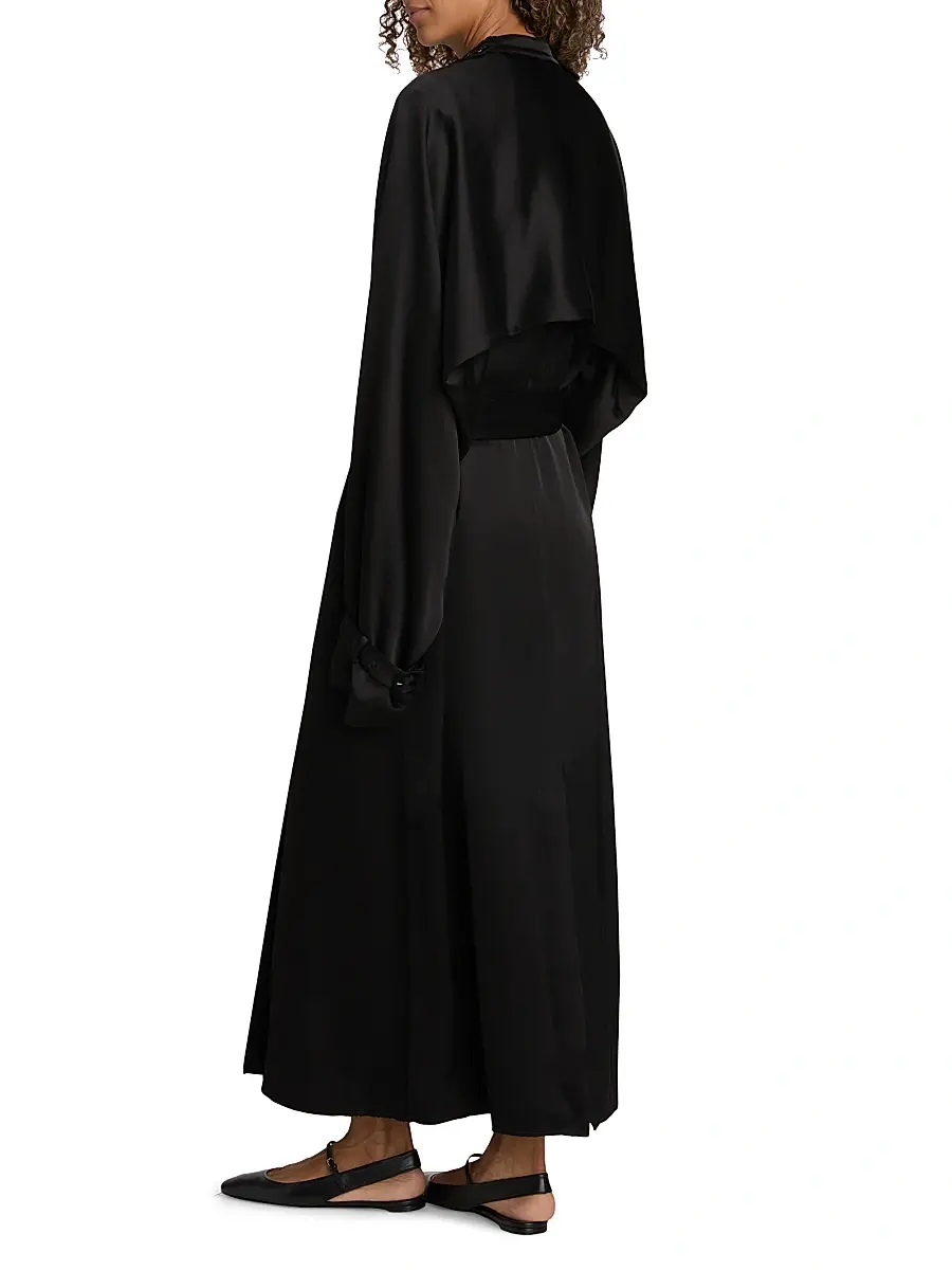 TOTEME Women's Draped Satin Double-Breasted Trench Coat | Thumbnail 5 TOTEME Women's Draped Satin Double-Breasted Trench Coat | Thumbnail 5
