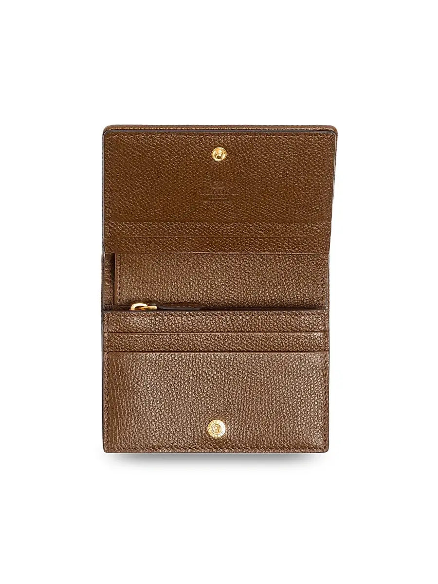 Valentino Women's VLogo Signature Wallet in Denim with Floral Embroidery - Denim | Thumbnail 4