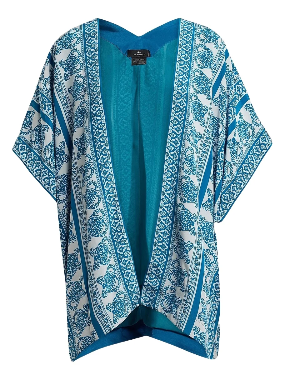 Women's Paisley Kimono-Inspired Cover-Up