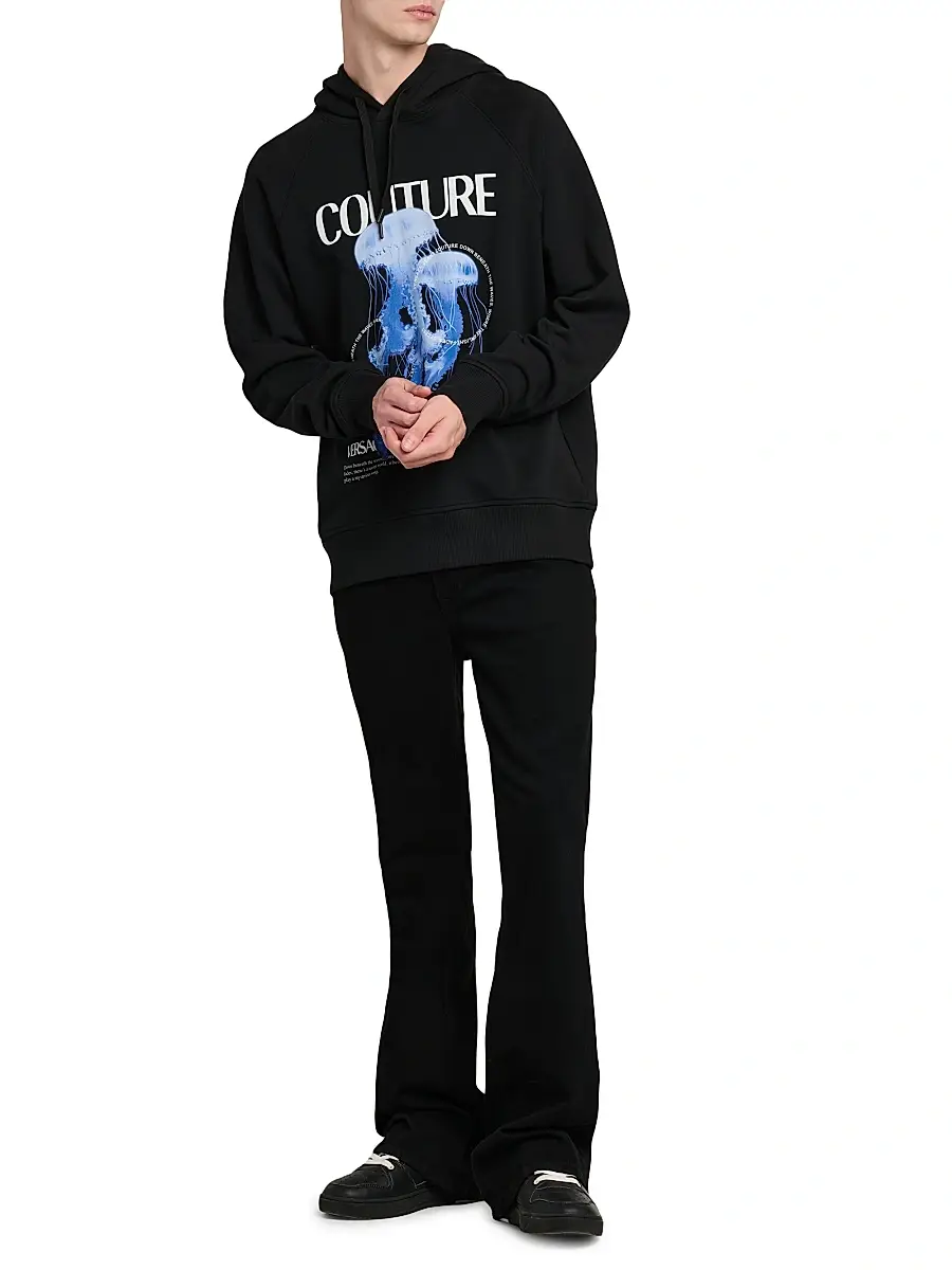 Versace Jeans Couture Men's Jellyfish Logo Hoodie | Thumbnail 2 Versace Jeans Couture Men's Jellyfish Logo Hoodie | Thumbnail 2