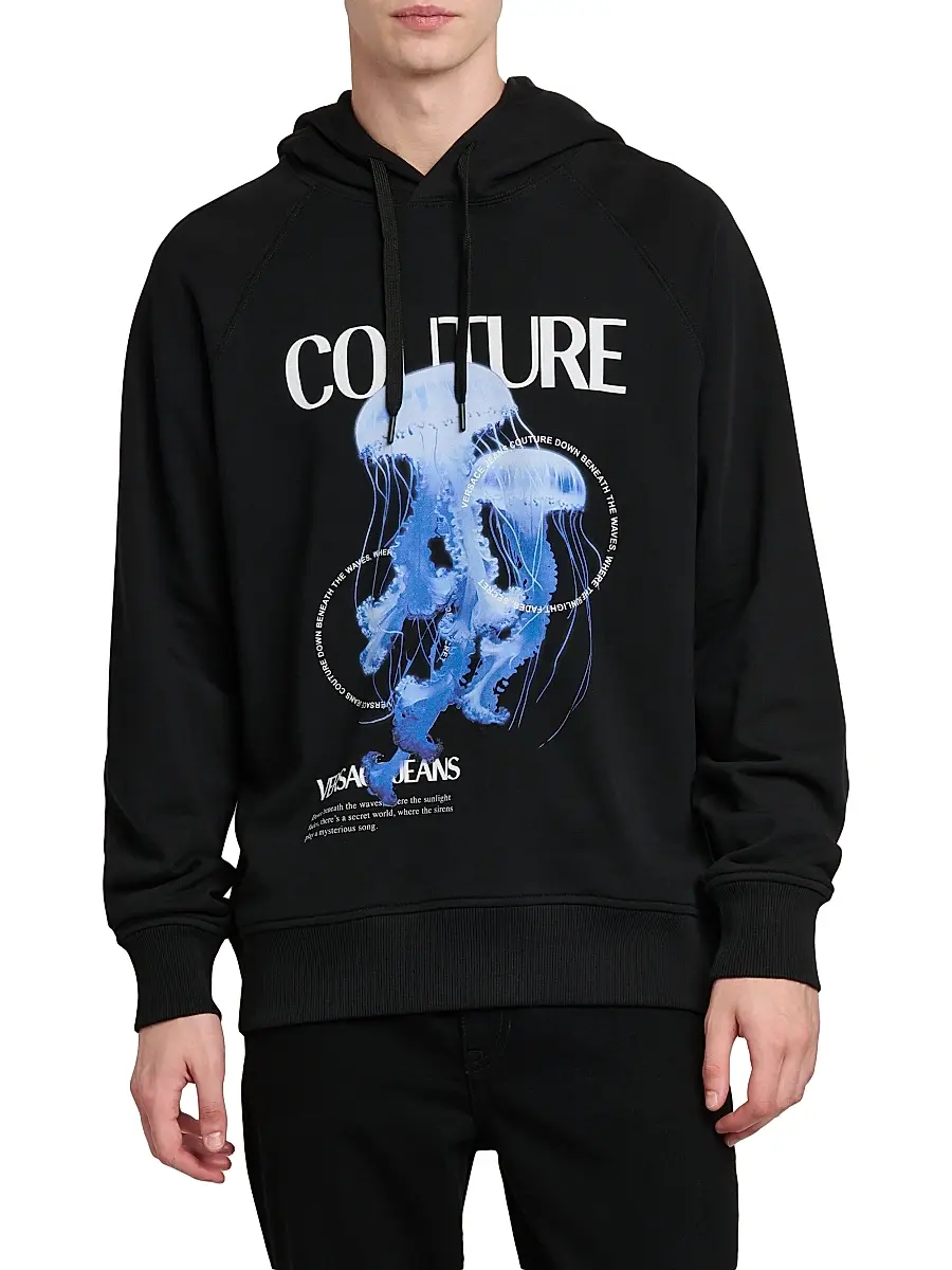 Versace Jeans Couture Men's Jellyfish Logo Hoodie | Thumbnail 3 Versace Jeans Couture Men's Jellyfish Logo Hoodie | Thumbnail 3