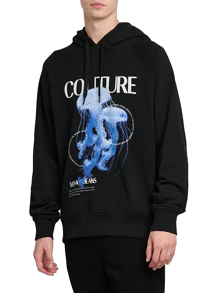 Versace Jeans Couture Men's Jellyfish Logo Hoodie | Thumbnail 4 Versace Jeans Couture Men's Jellyfish Logo Hoodie | Thumbnail 4
