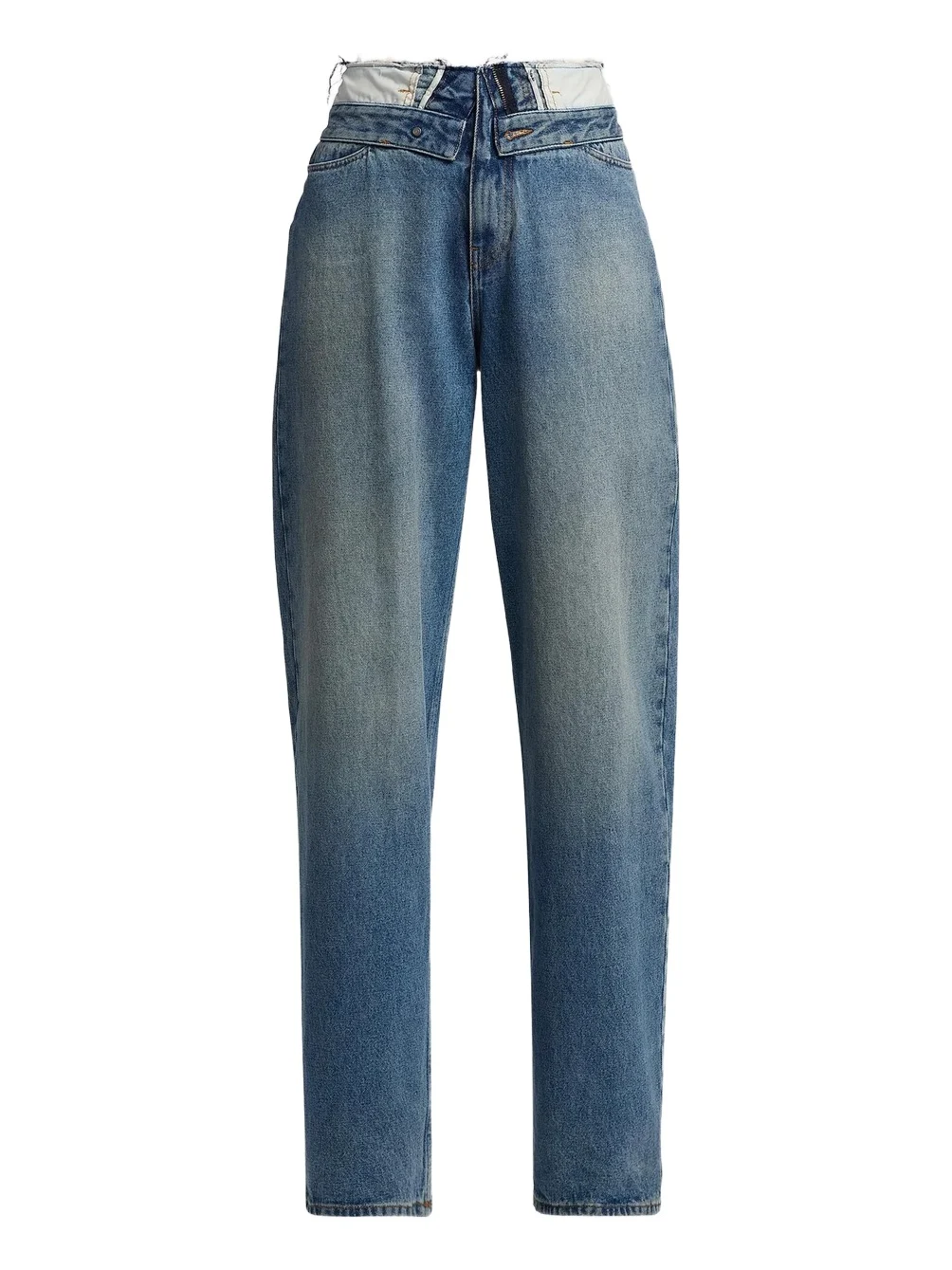 Women's Deconstructed High-Rise Straight-Leg Jeans Women's Deconstructed High-Rise Straight-Leg Jeans