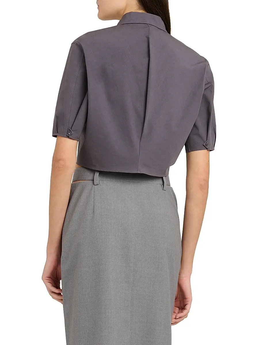 Jil Sander Women's Cotton Poplin Crop Shirt | Thumbnail 5 Jil Sander Women's Cotton Poplin Crop Shirt | Thumbnail 5