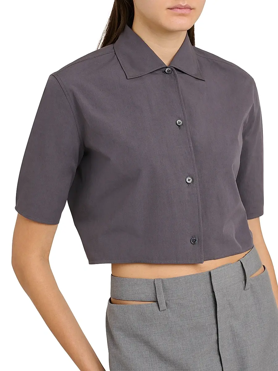Jil Sander Women's Cotton Poplin Crop Shirt | Thumbnail 6 Jil Sander Women's Cotton Poplin Crop Shirt | Thumbnail 6
