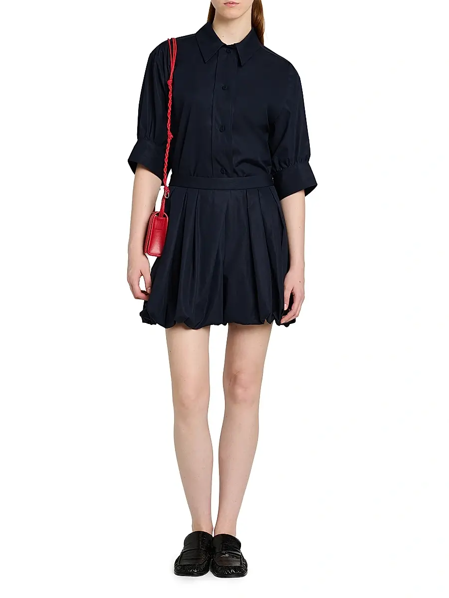 Jil Sander Women's Cotton Poplin Boxy Shirt - Navy | Thumbnail 2 Jil Sander Women's Cotton Poplin Boxy Shirt - Navy | Thumbnail 2
