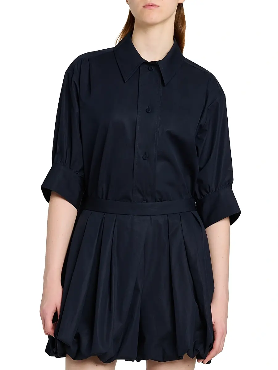 Jil Sander Women's Cotton Poplin Boxy Shirt - Navy | Thumbnail 3 Jil Sander Women's Cotton Poplin Boxy Shirt - Navy | Thumbnail 3