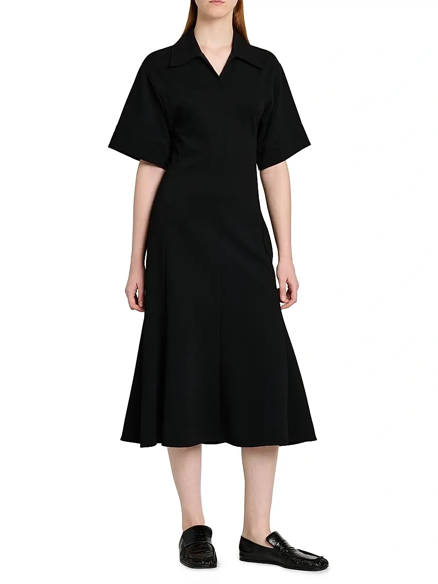 Jil Sander Women's Crepe A-Line Midi-Dress | Thumbnail 4 Jil Sander Women's Crepe A-Line Midi-Dress | Thumbnail 4