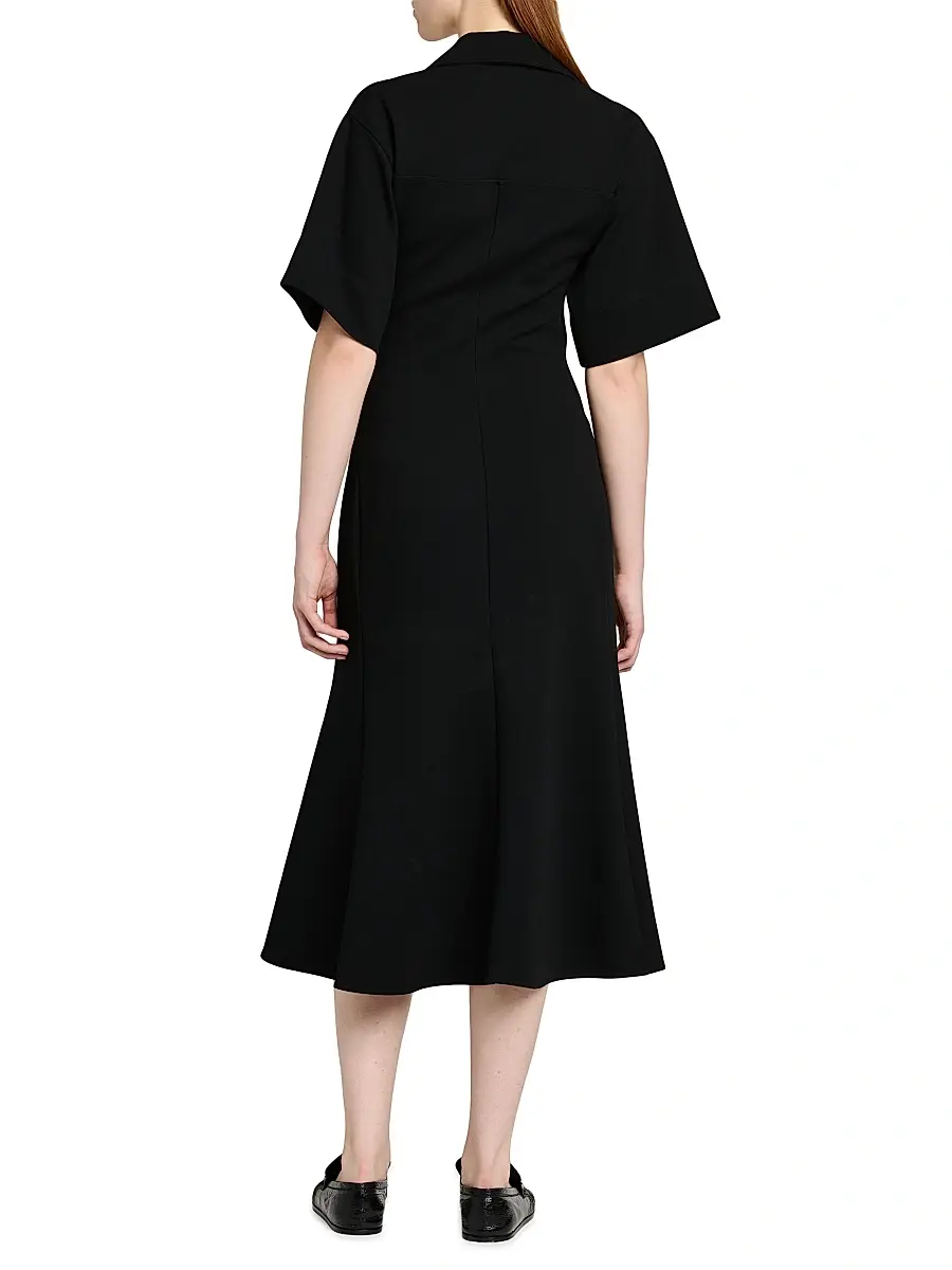 Jil Sander Women's Crepe A-Line Midi-Dress | Thumbnail 5 Jil Sander Women's Crepe A-Line Midi-Dress | Thumbnail 5