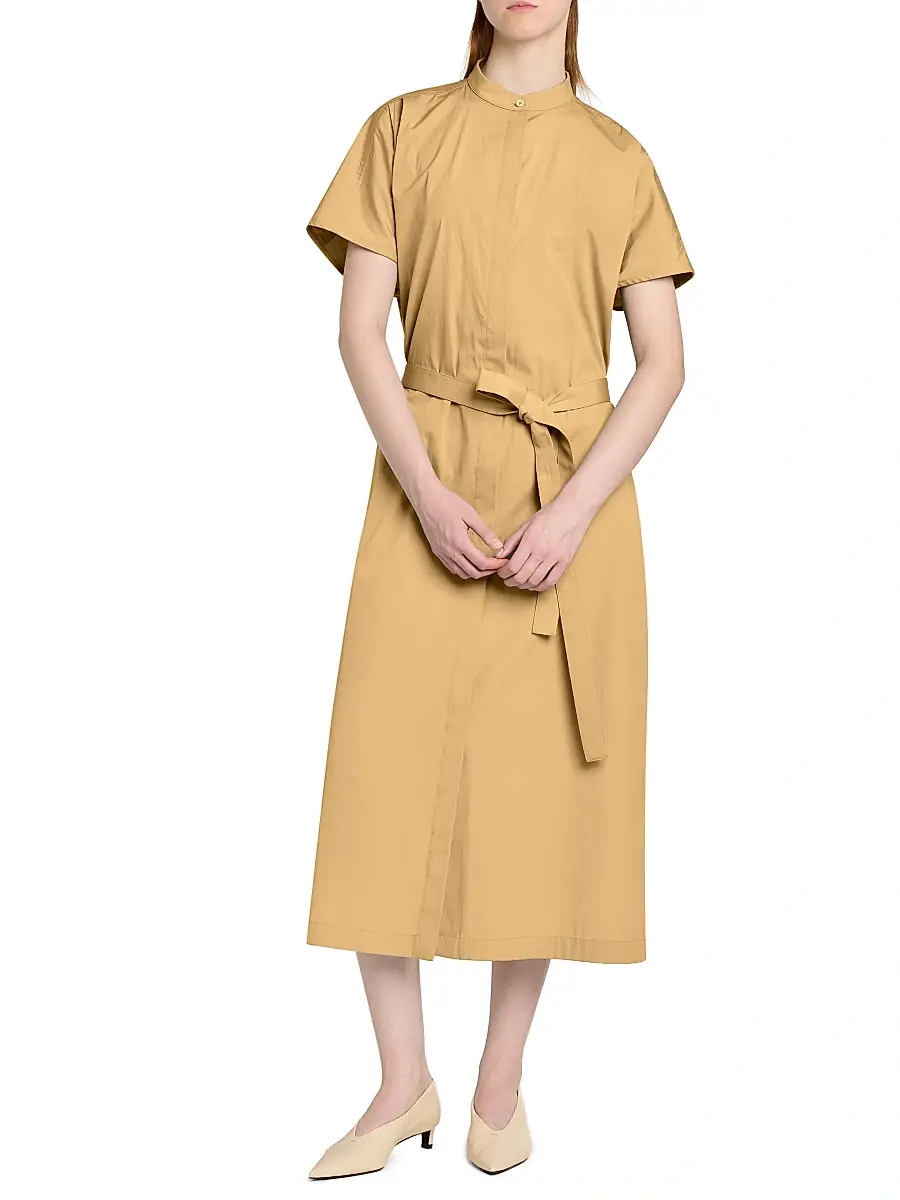 Jil Sander Women's Glaze-Finished Cotton Poplin Shirtdress | Thumbnail 3 Jil Sander Women's Glaze-Finished Cotton Poplin Shirtdress | Thumbnail 3