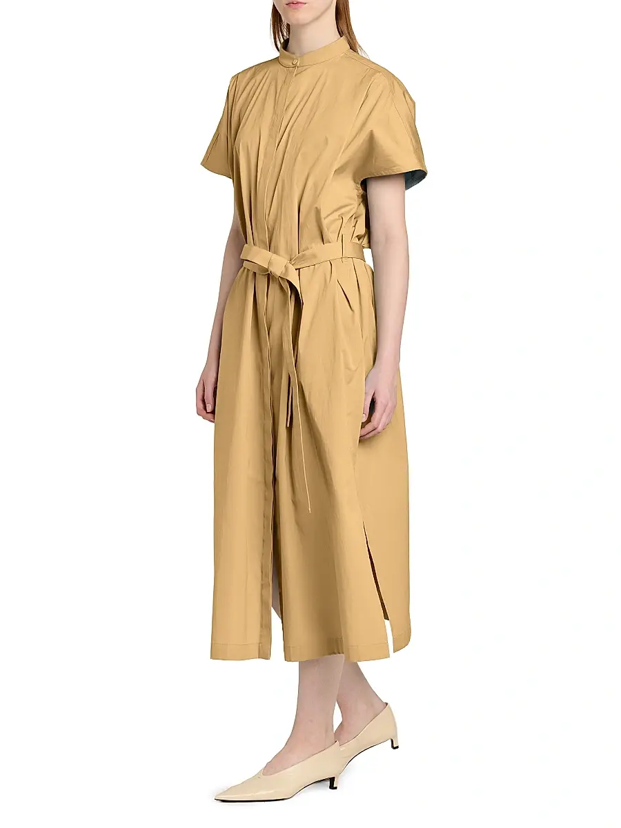 Jil Sander Women's Glaze-Finished Cotton Poplin Shirtdress | Thumbnail 4 Jil Sander Women's Glaze-Finished Cotton Poplin Shirtdress | Thumbnail 4