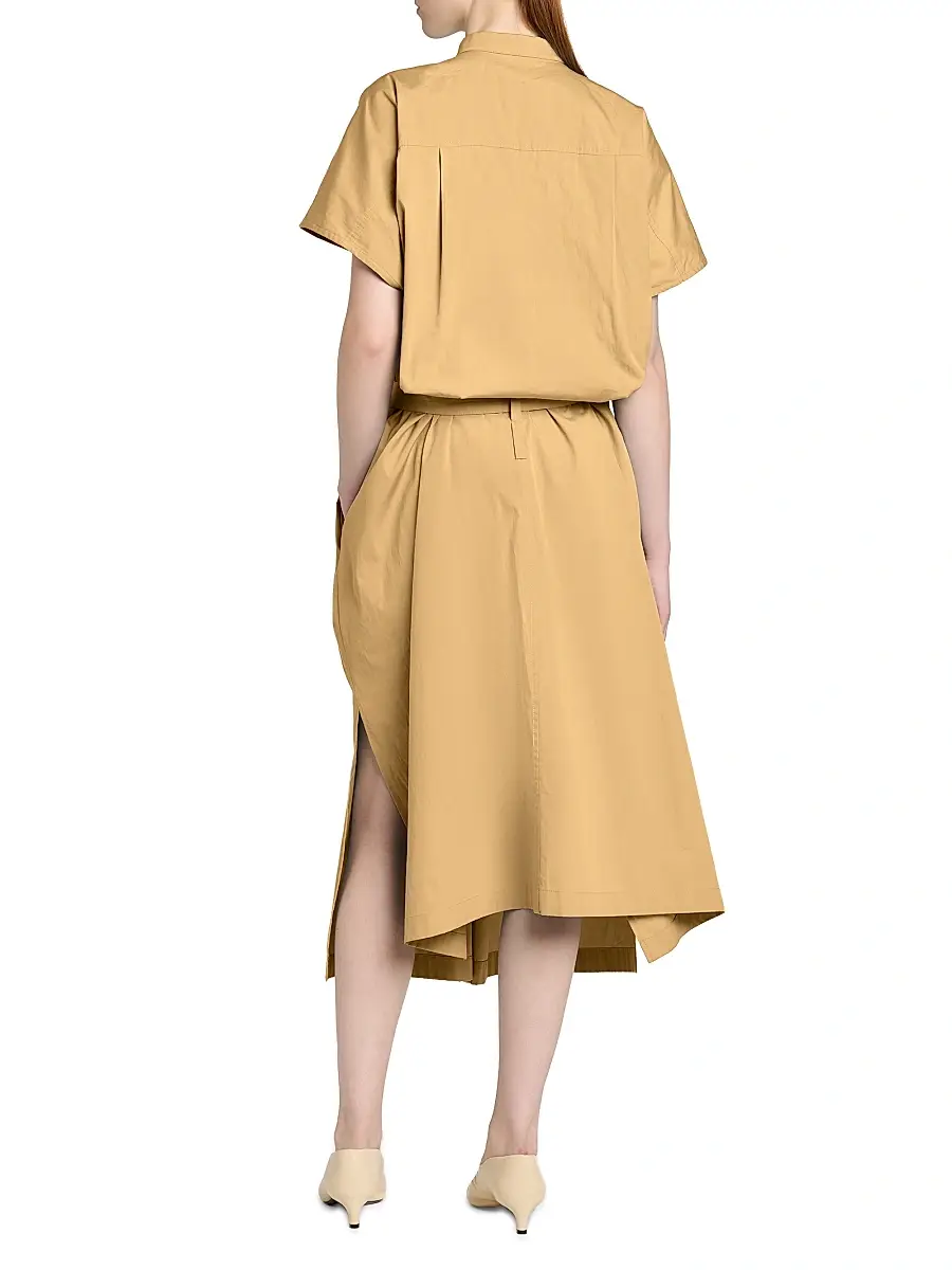 Jil Sander Women's Glaze-Finished Cotton Poplin Shirtdress | Thumbnail 5 Jil Sander Women's Glaze-Finished Cotton Poplin Shirtdress | Thumbnail 5