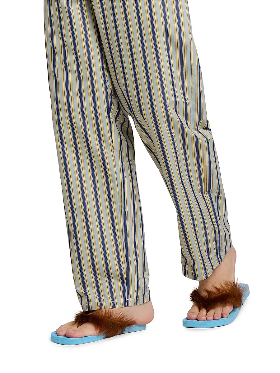 Marni Men's Long Calf Hair Flip-Flop Sandals | Thumbnail 2 Marni Men's Long Calf Hair Flip-Flop Sandals | Thumbnail 2
