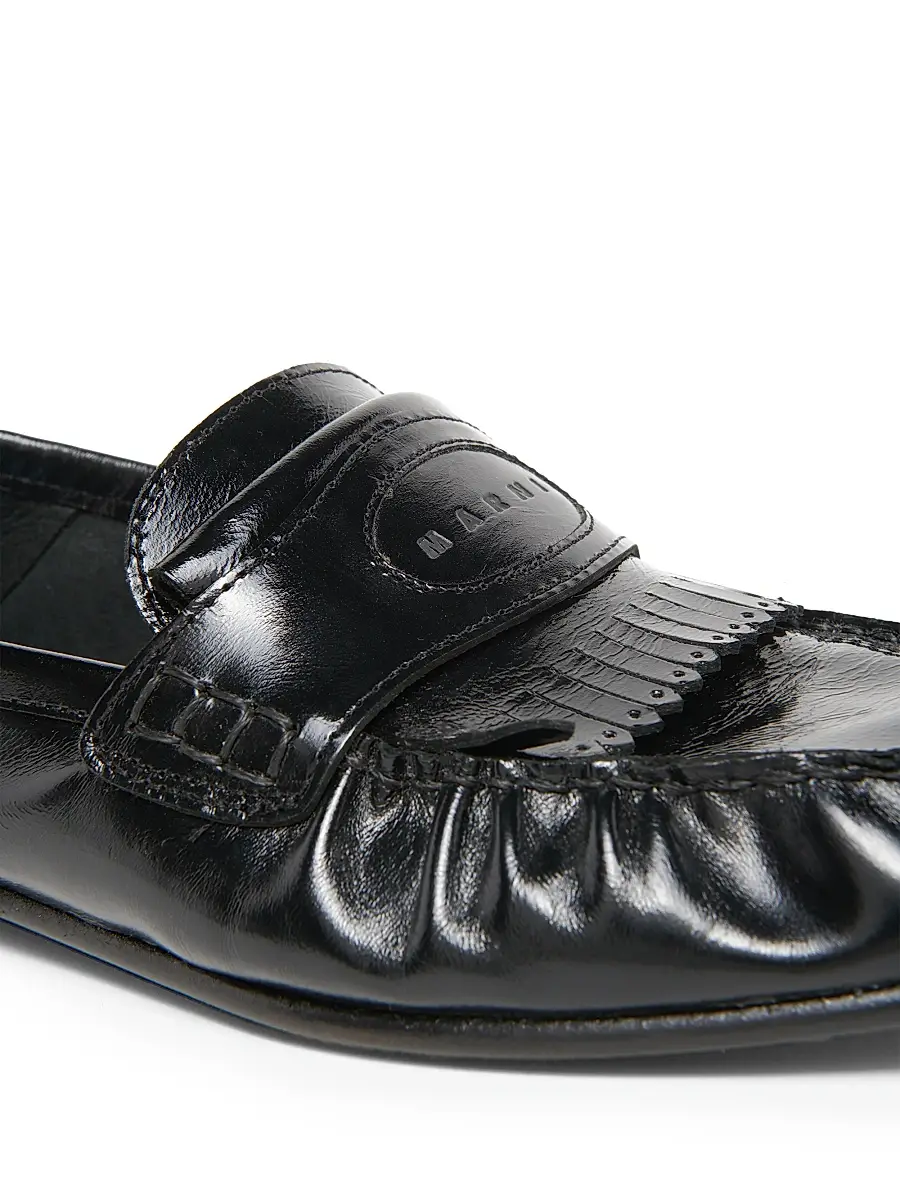 Marni Men's Leather Moccasin Loafers - Black | Thumbnail 6 Marni Men's Leather Moccasin Loafers - Black | Thumbnail 6