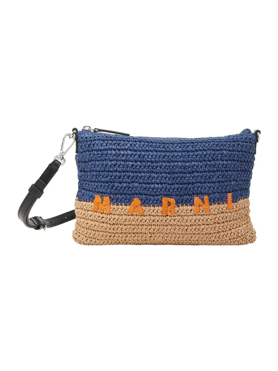Marni Men's Logo Woven Flat Pochette Bag