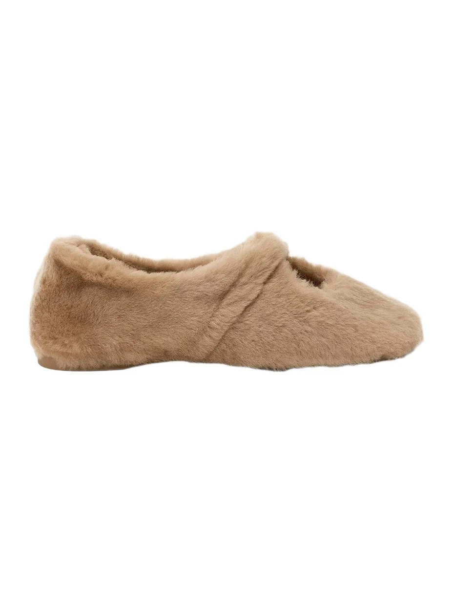 Loewe Women's Pebble Soft Shearling Ballerina Flats