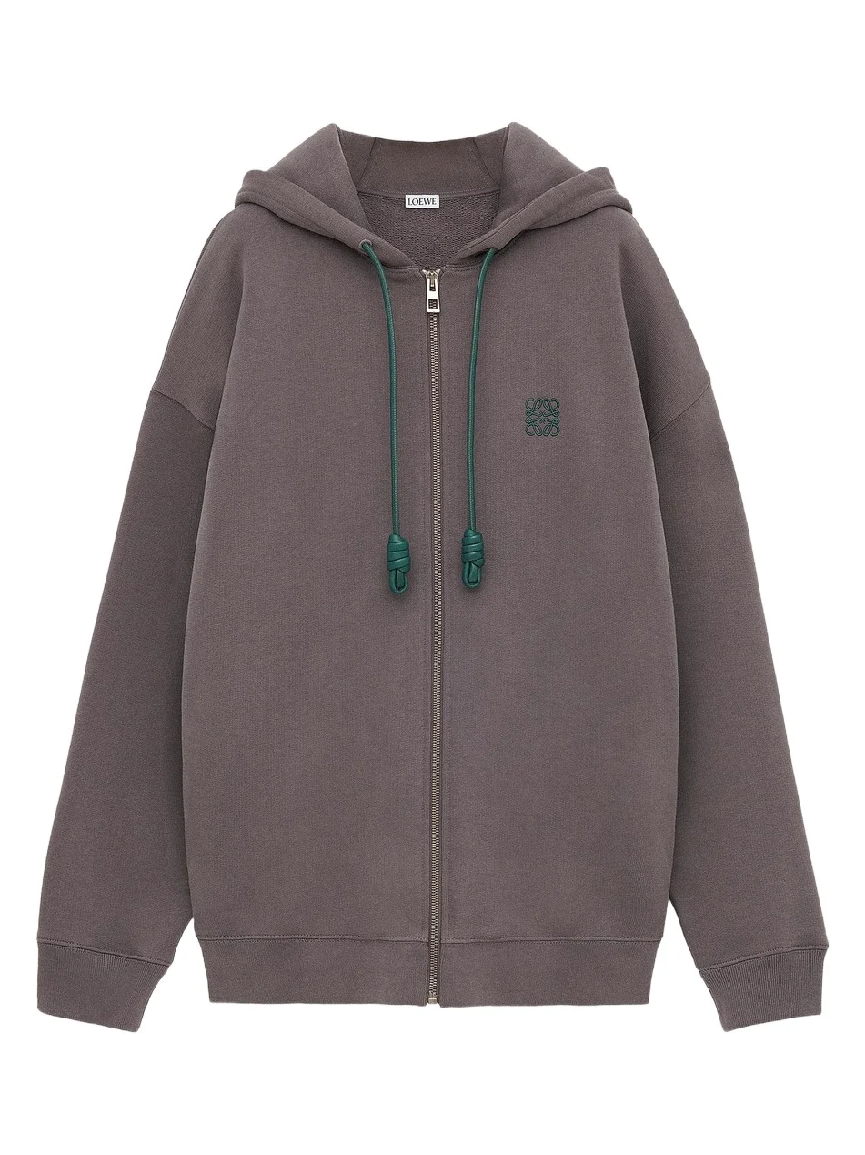 Loewe Men's Anagram Cotton-Blend Full-Zip Hoodie