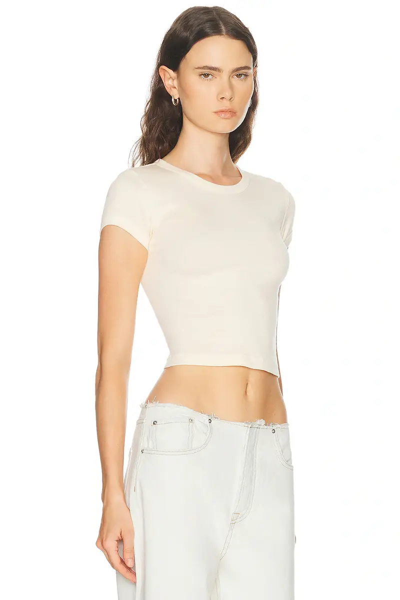 ENZA COSTA Supima Baby Rib Cropped Tee | Thumbnail 2 ENZA COSTA Supima Baby Rib Cropped Tee | Thumbnail 2