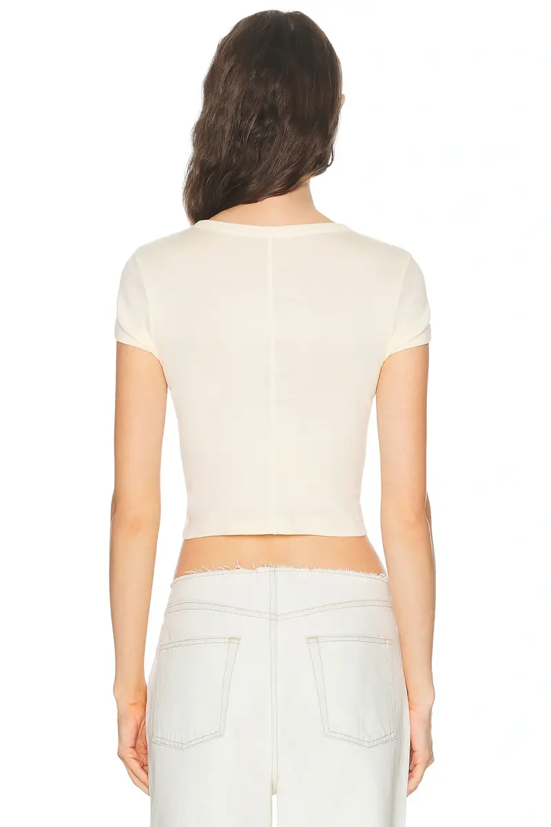 ENZA COSTA Supima Baby Rib Cropped Tee | Thumbnail 3 ENZA COSTA Supima Baby Rib Cropped Tee | Thumbnail 3