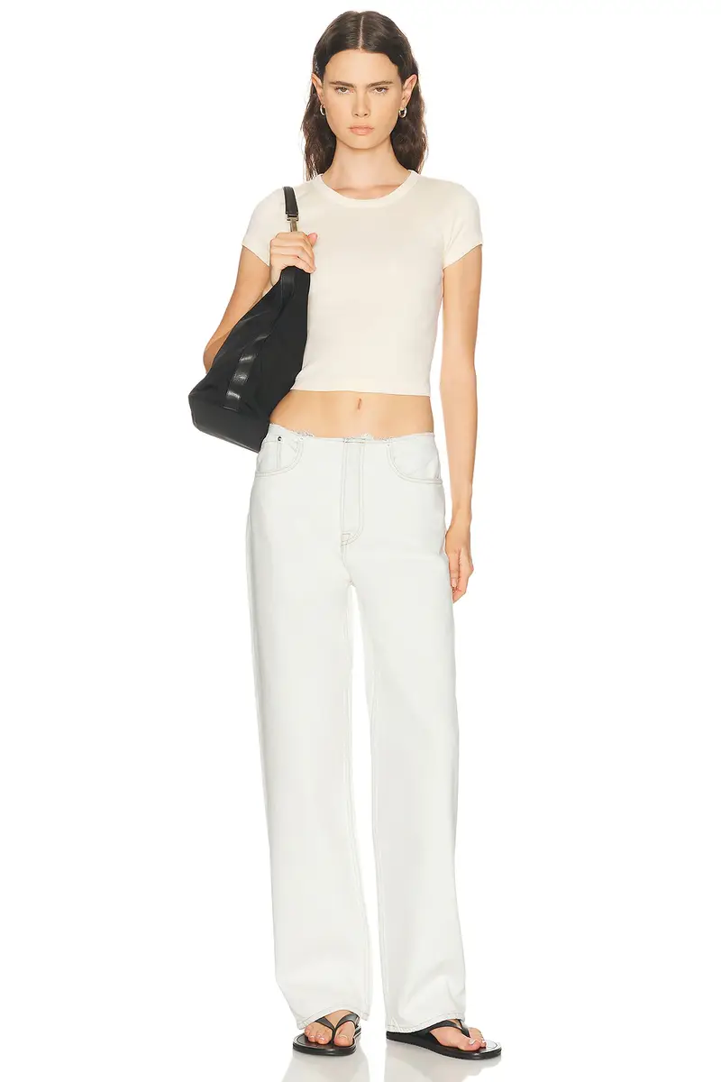 ENZA COSTA Supima Baby Rib Cropped Tee | Thumbnail 4 ENZA COSTA Supima Baby Rib Cropped Tee | Thumbnail 4
