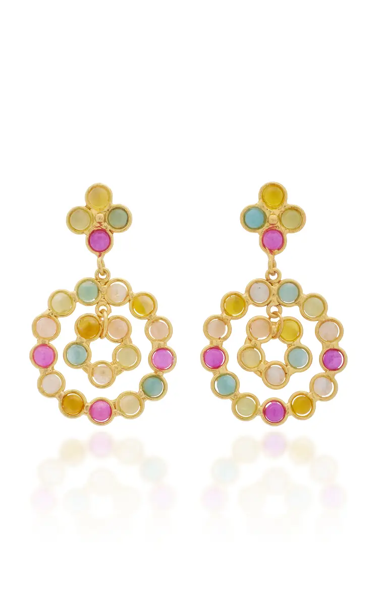 Sylvia Toledano Flower Candies 22K Gold-Plated Multi-Stone Earrings | Thumbnail 4 Sylvia Toledano Flower Candies 22K Gold-Plated Multi-Stone Earrings | Thumbnail 4