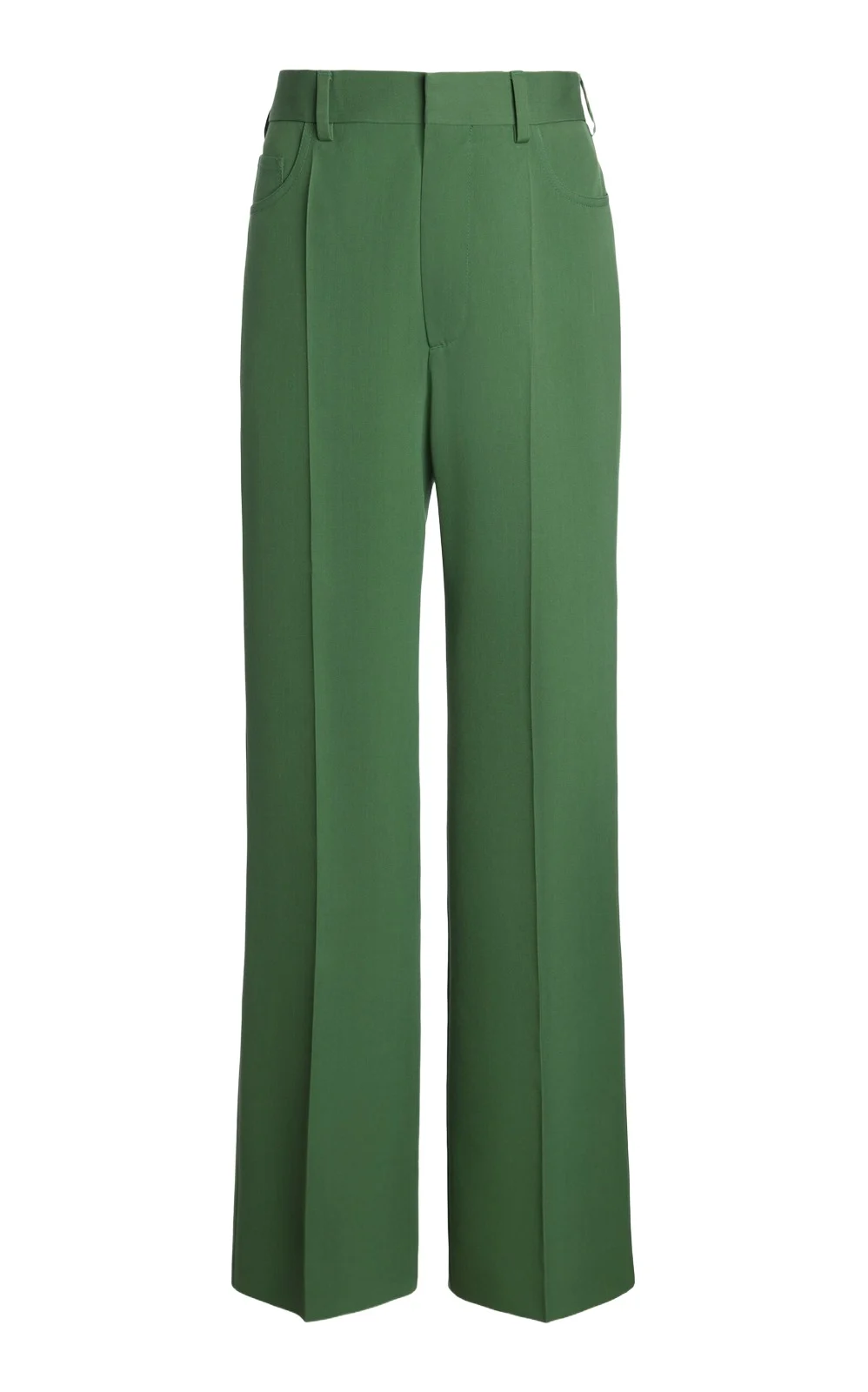 Belted Wool Wide-Leg Pants
