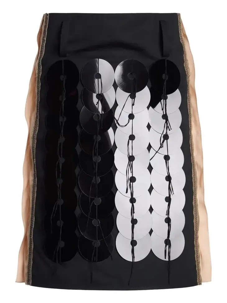 Embellished Cotton Midi Skirt