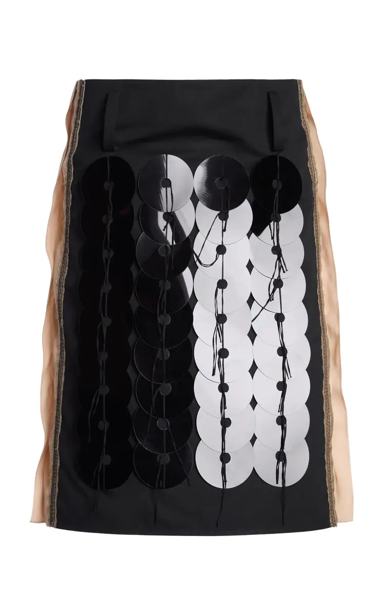 Embellished Cotton Midi Skirt