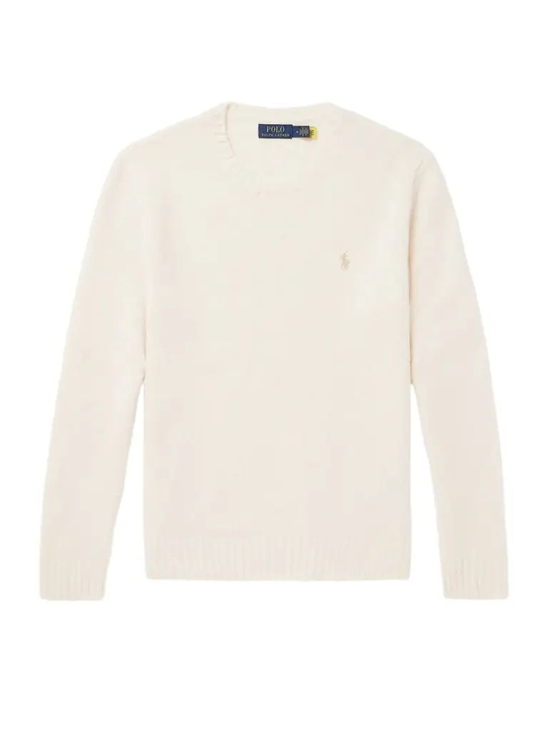 Logo-Embroidered Wool-Blend Sweater - Men Logo-Embroidered Wool-Blend Sweater - Men