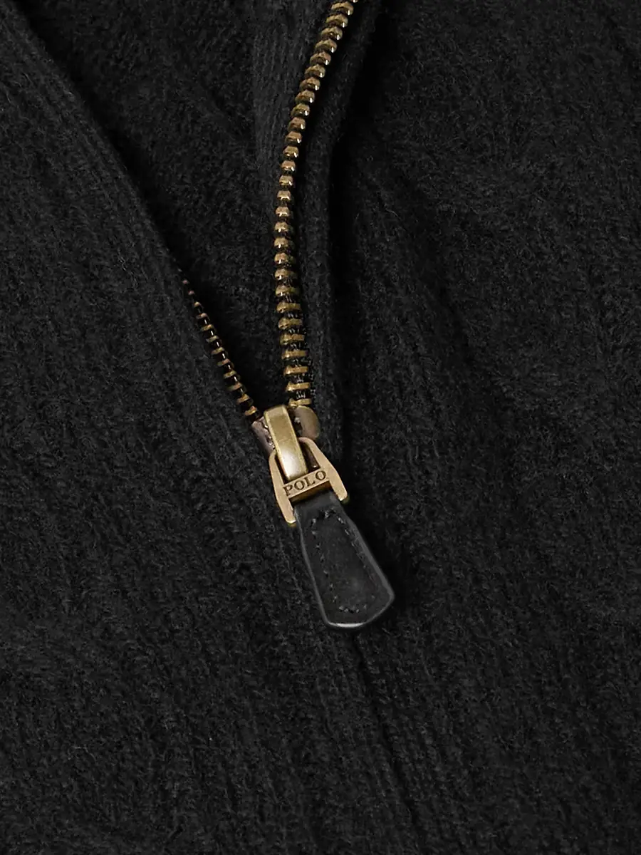 Polo Ralph Lauren Logo-Embroidered Cable-Knit Wool and Cashmere-Blend Half-Zip Sweater - Men | Thumbnail 4 Polo Ralph Lauren Logo-Embroidered Cable-Knit Wool and Cashmere-Blend Half-Zip Sweater - Men | Thumbnail 4