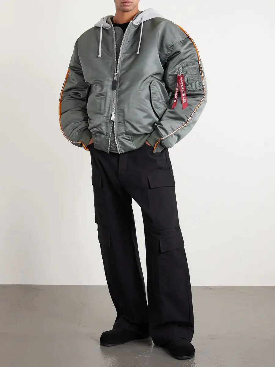 Vetements Padded Shell and Cotton-Blend Jersey Hooded Jacket - Men | Thumbnail 2 Vetements Padded Shell and Cotton-Blend Jersey Hooded Jacket - Men | Thumbnail 2