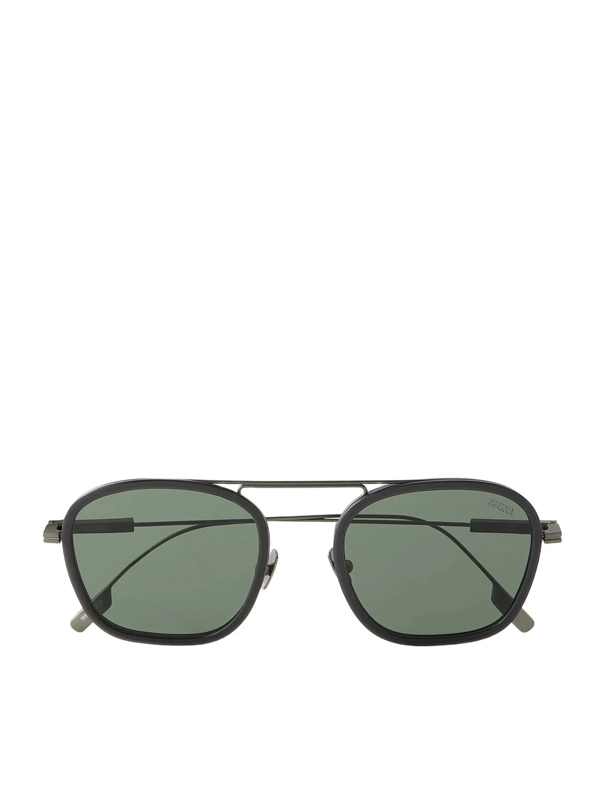 Zegna Round-Frame Titanium Sunglasses - Men