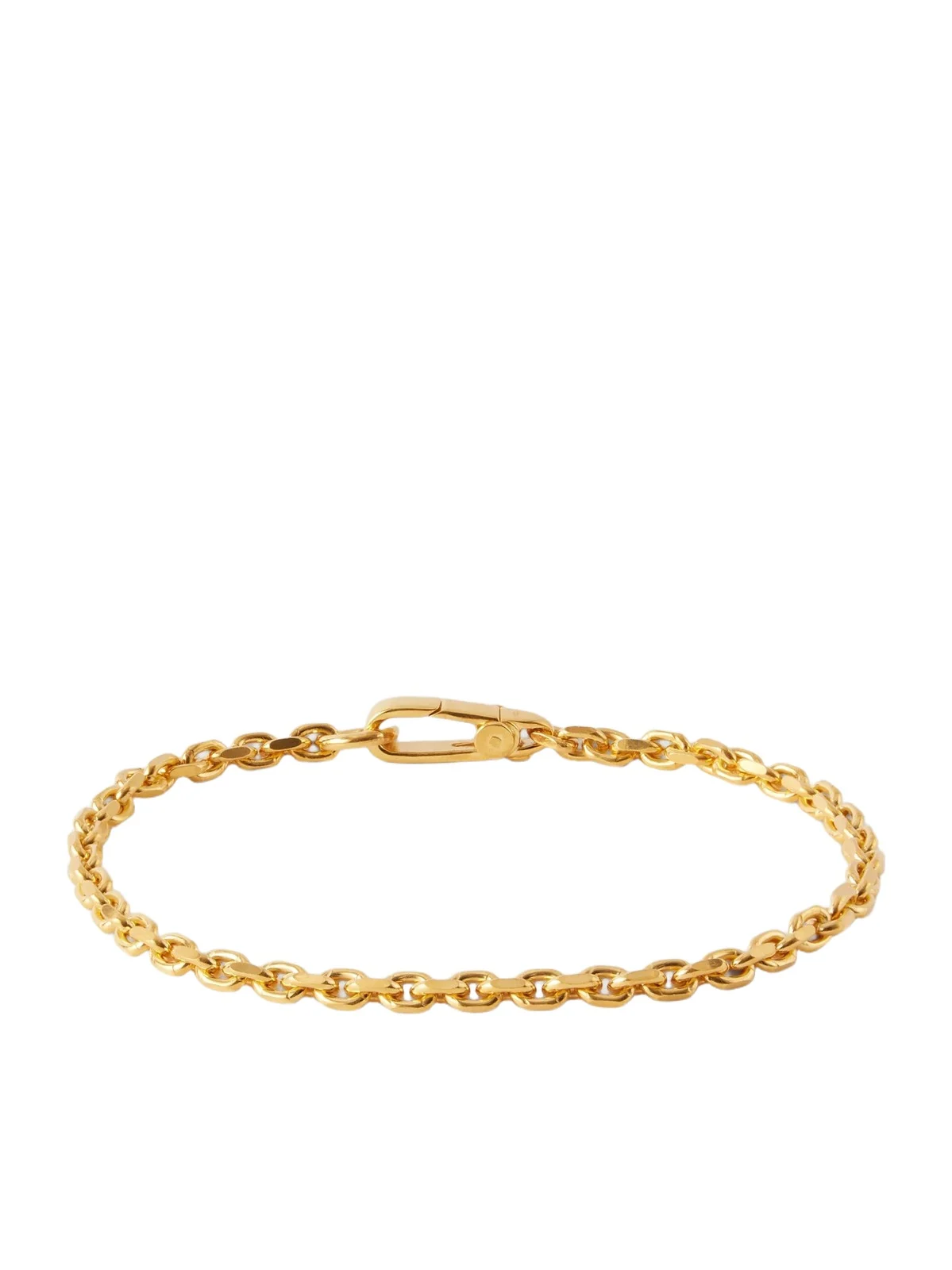 Mikia Gold-Plated Sterling Silver Emerald Chain Bracelet - Men