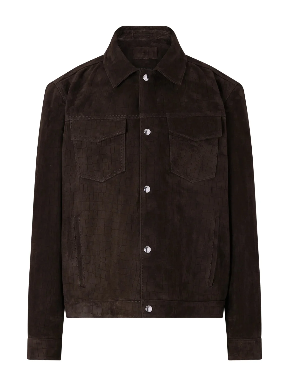 Croc-Effect Suede Jacket - Men
