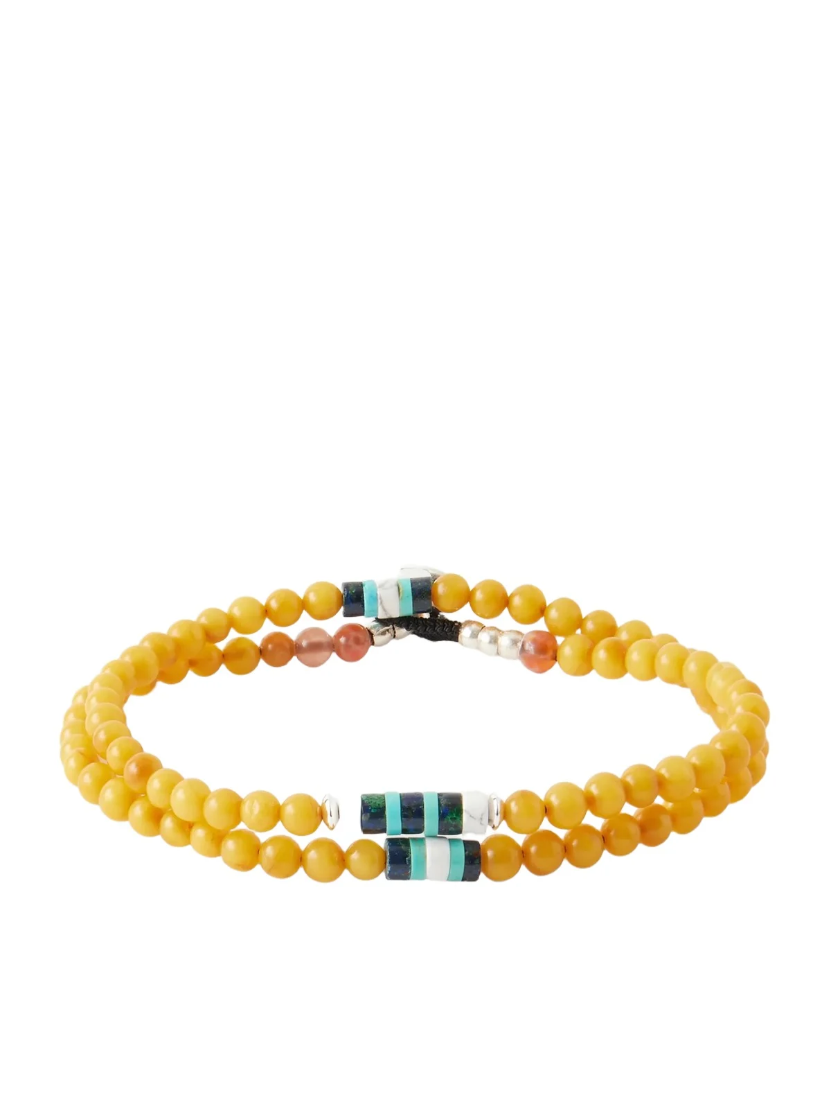 Sterling Silver Multi-Stone Beaded Bracelet - Men Sterling Silver Multi-Stone Beaded Bracelet - Men