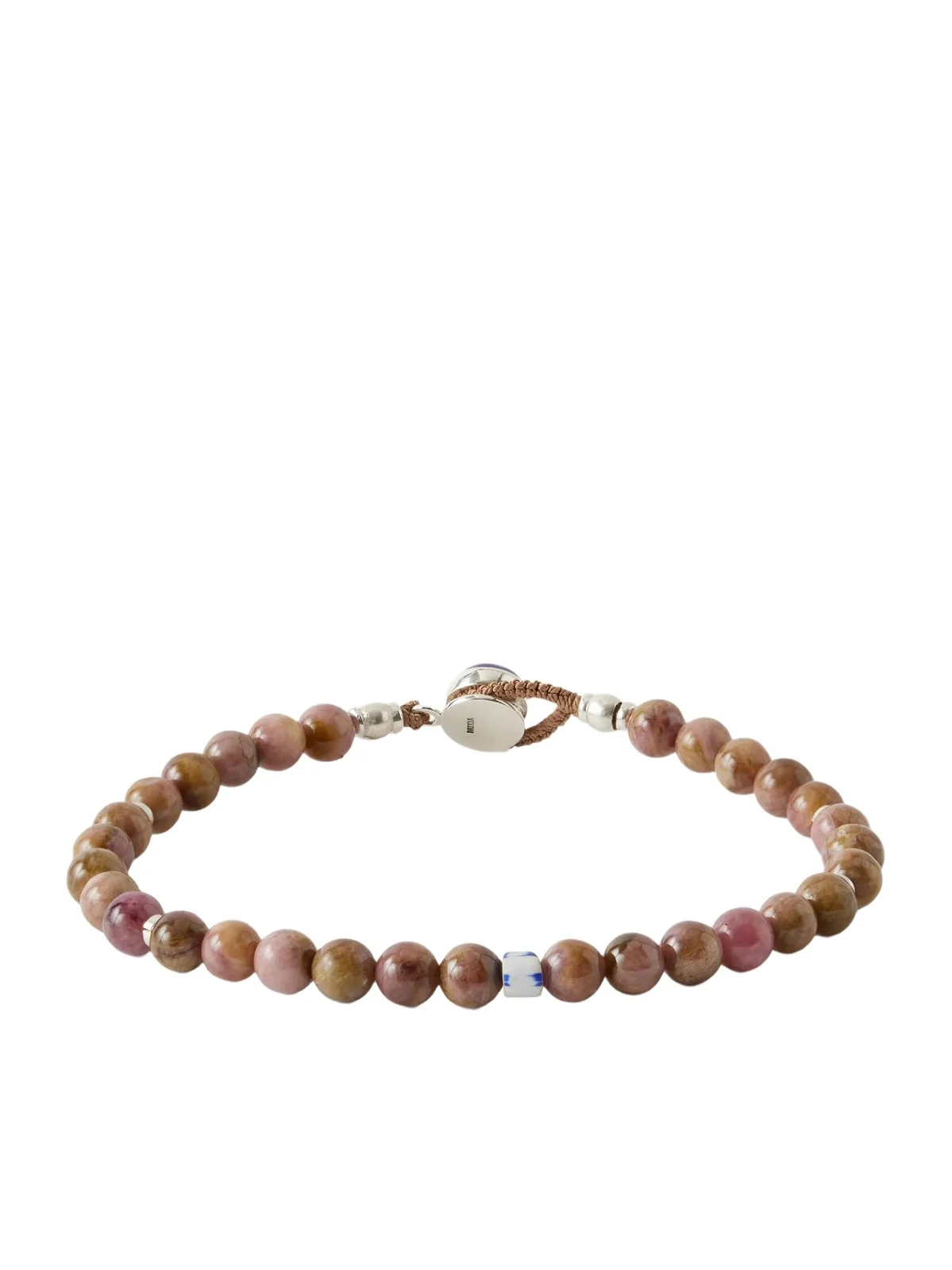 Mikia Circle 8 Sterling Silver, Tourmaline, Cat's Eye and Charoite Beaded Bracelet - Men