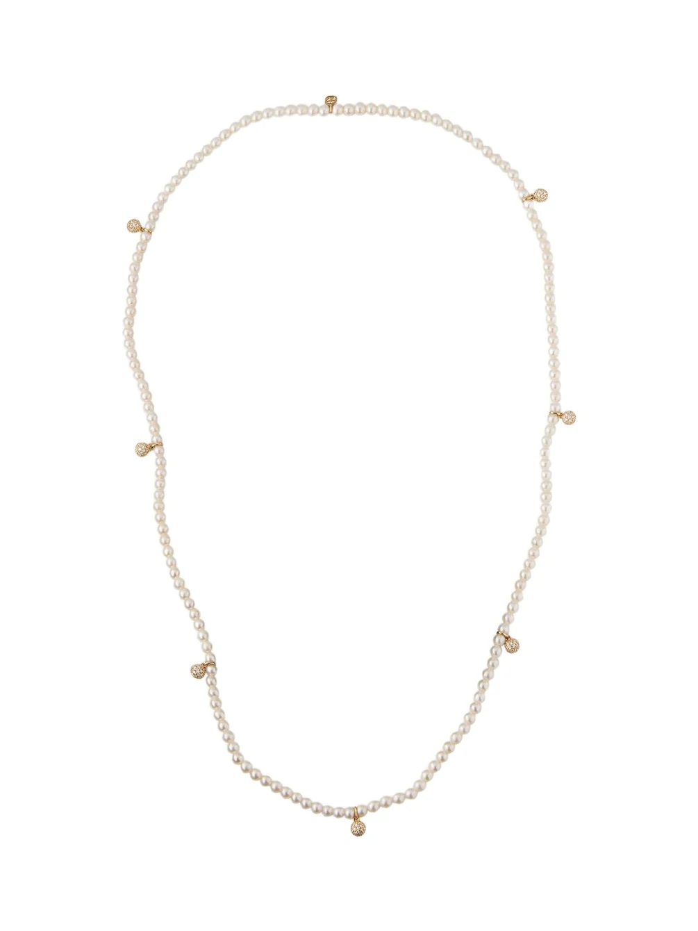 Diamond Pavé Balls on 3mm Freshwater Pearl Bracelet