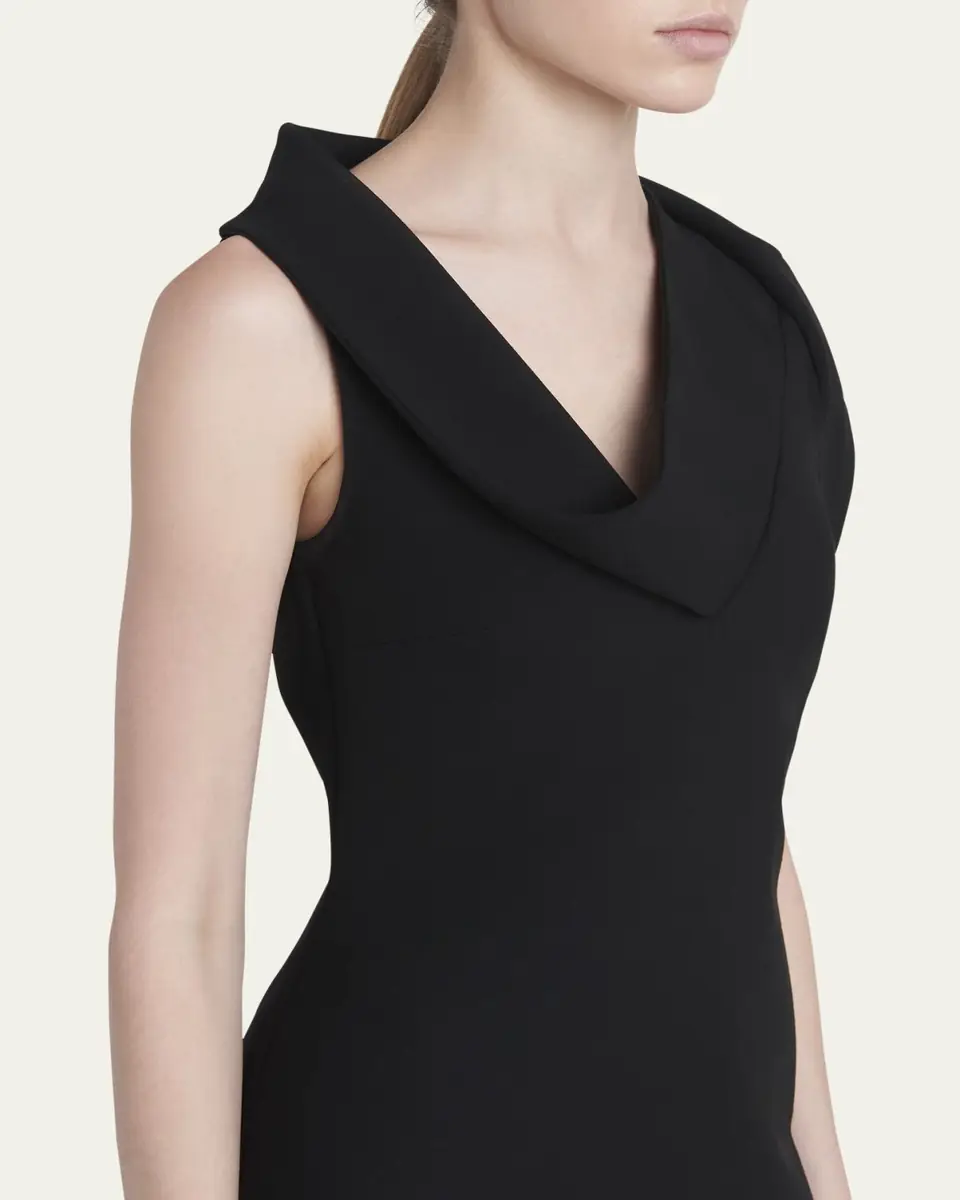 Ferragamo Cowl-Neck Stretch Twill Mini Dress | Thumbnail 5