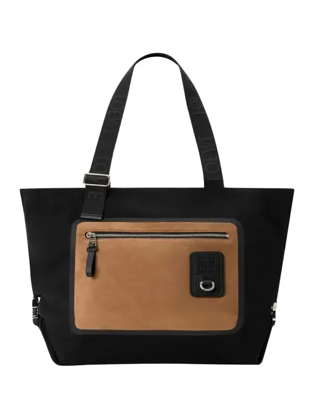 Men's Flex Zipped Tote Bag in Canvas & Suede