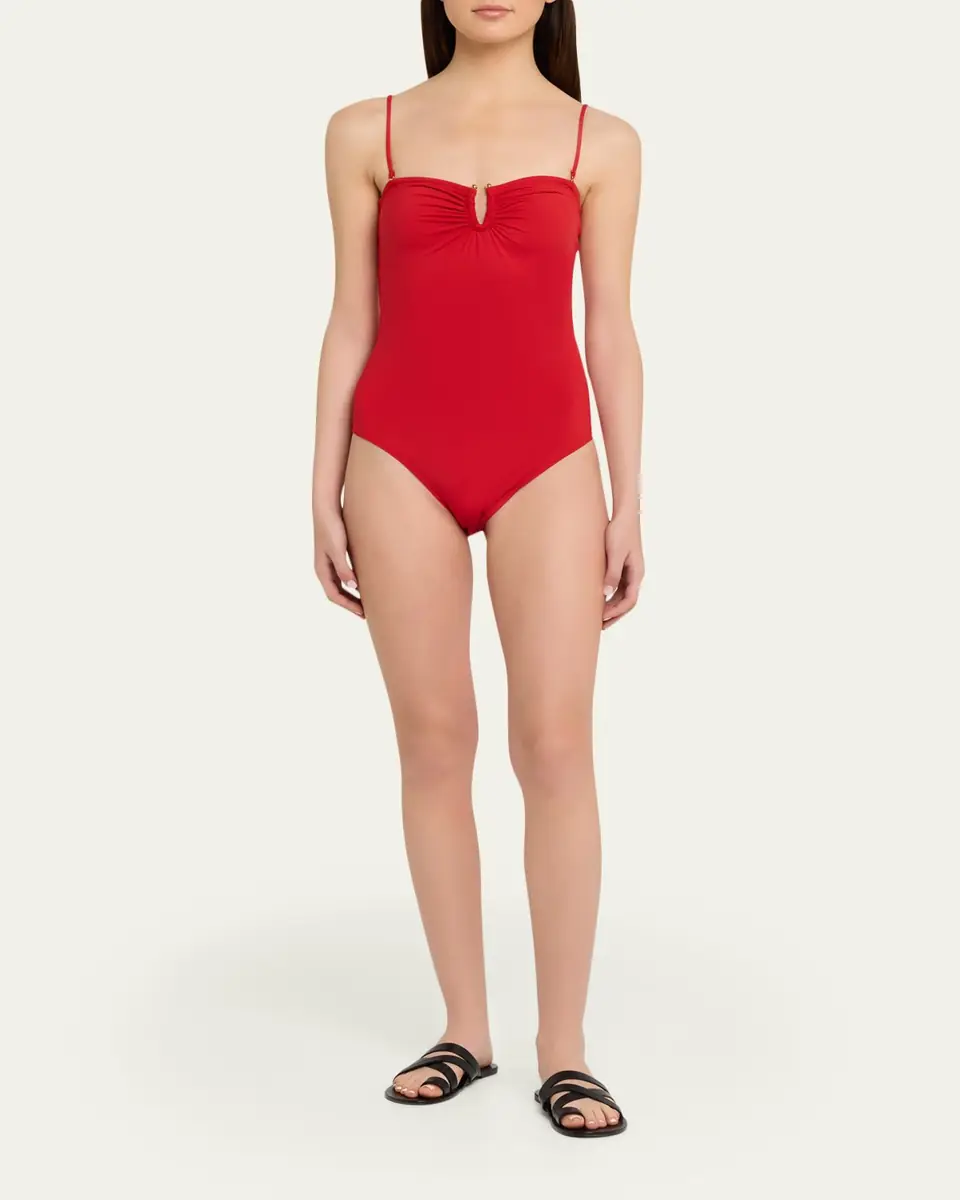 Nili Lotan Ruched U-Ring One-Piece Swimsuit | Thumbnail 11 Nili Lotan Ruched U-Ring One-Piece Swimsuit | Thumbnail 11